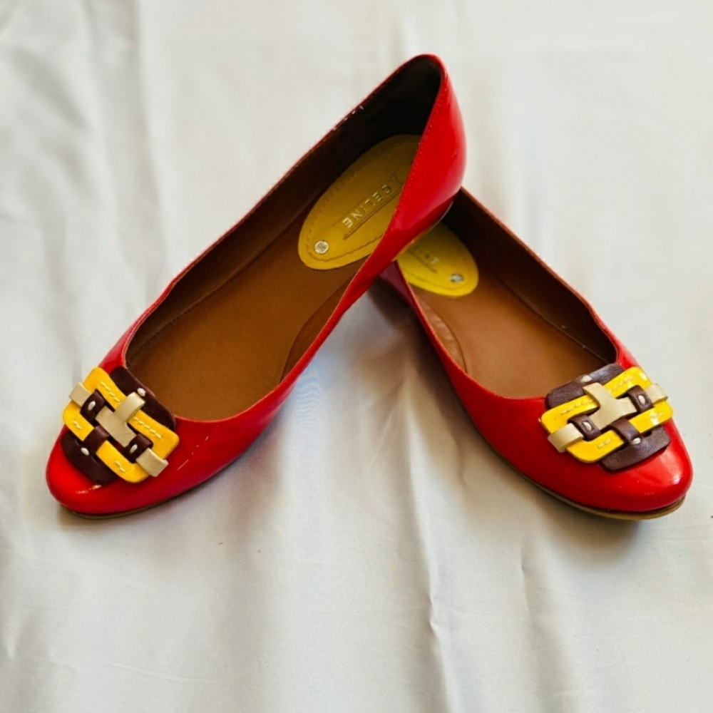 AUTHENTIC CELINE red patent flats : size 36.5 - Picture 5 of 7